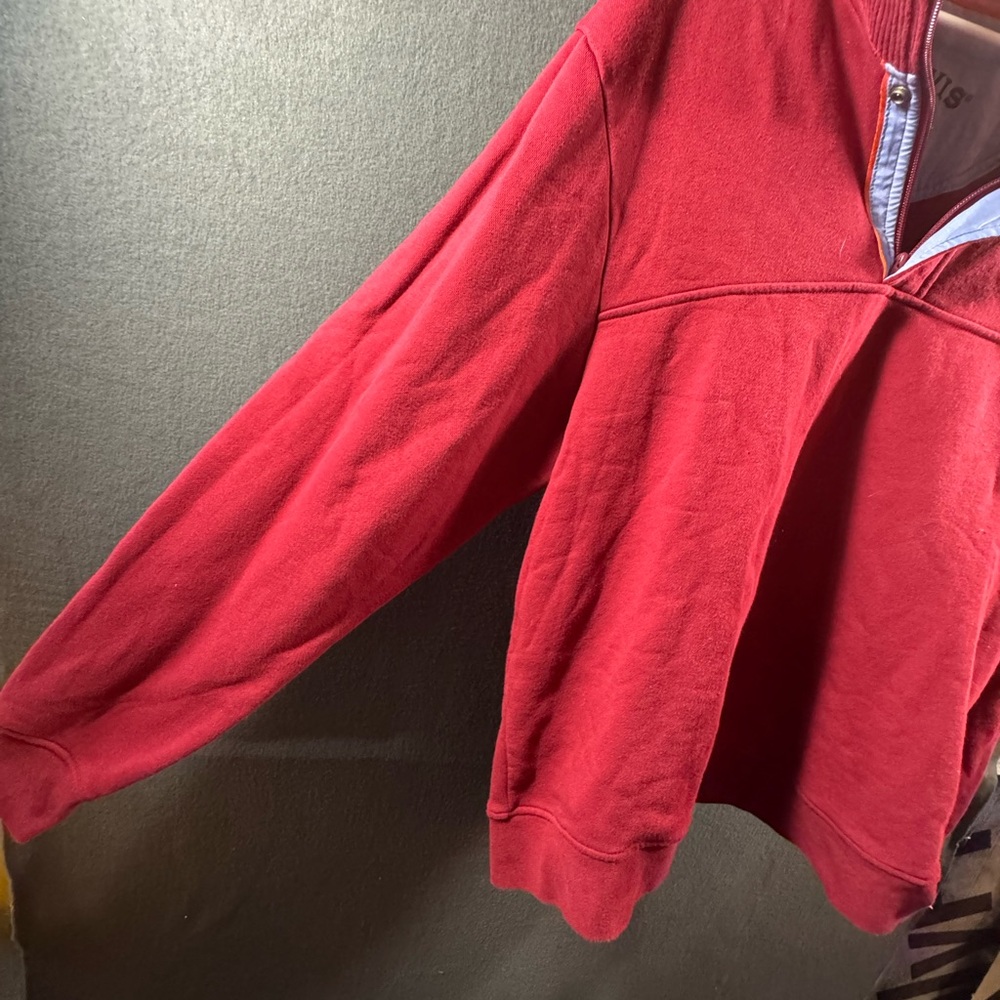 Orvis Men Sweater xxl red outdoor hiking camping 1/4 quarter zip thermal fleece - Picture 4 of 7